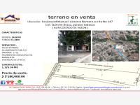 Terreno en venta en Quintin Arauz, Paraíso, Tabasco