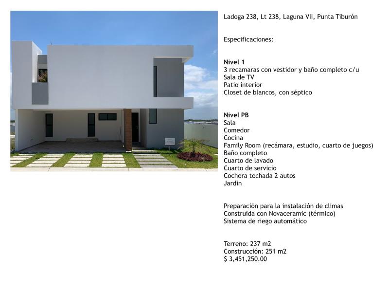 Casa en venta en Punta Tiburón, Residencial, Marina y Golf, Alvarado