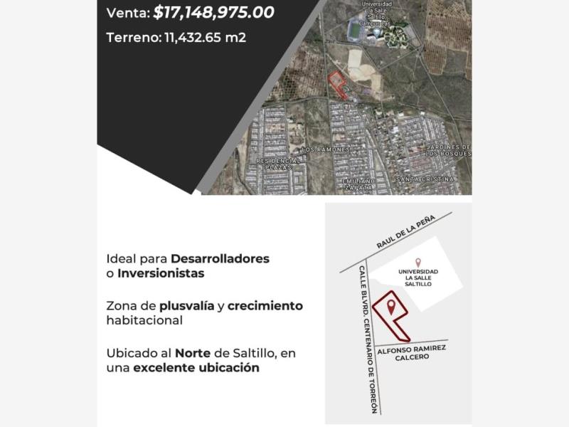 TERRENO EN VENTA EL TOREO AL ORIENTE DE SALTILLO, COAH. TERRENO EN VENTA EL TOREO AL ORIENTE DE SALTILLO, COAH.