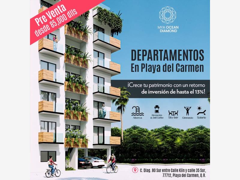Departamento en venta en Playa del Carmen, Solidaridad — foto 1 de 10