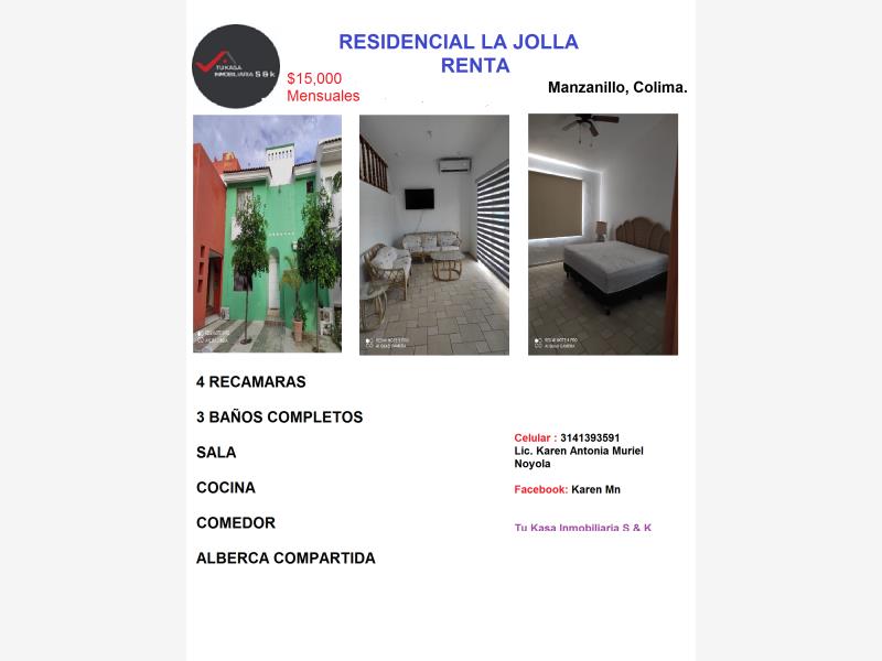 Casa en renta en La Joya, Manzanillo — foto 1 de 12