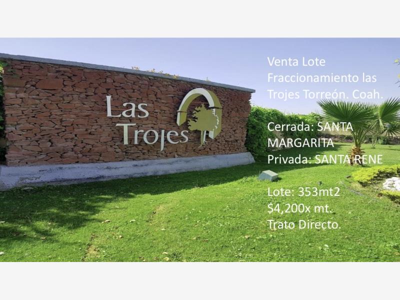 Terreno en Venta en Las Trojes, Torreón, Coahuila de Zaragoza