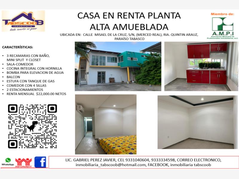 Casa en renta en Quintin Arauz, Paraíso — foto 1 de 7