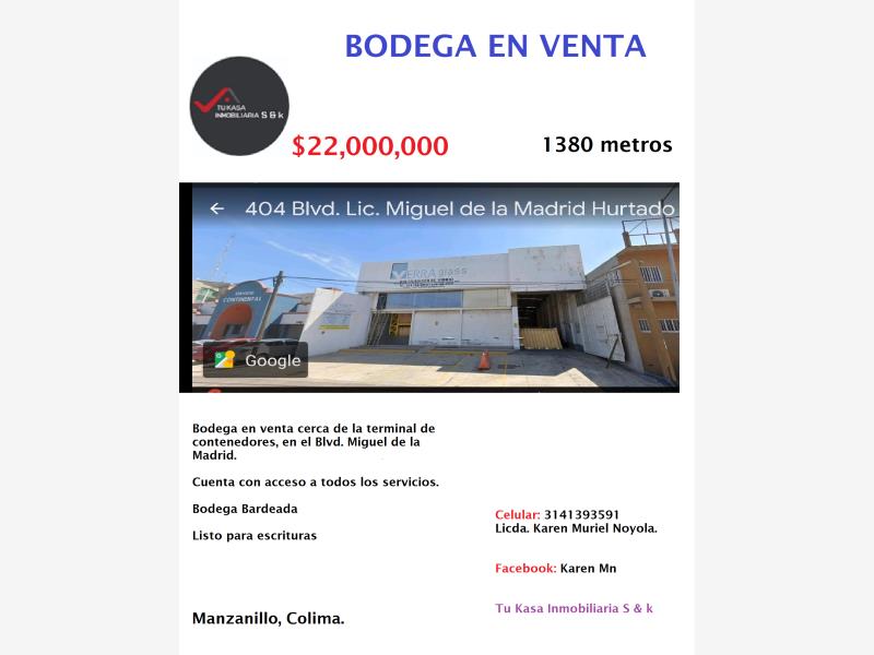 Bodega en venta en Parque Industrial Fondeport, Manzanillo — foto 1 de 5