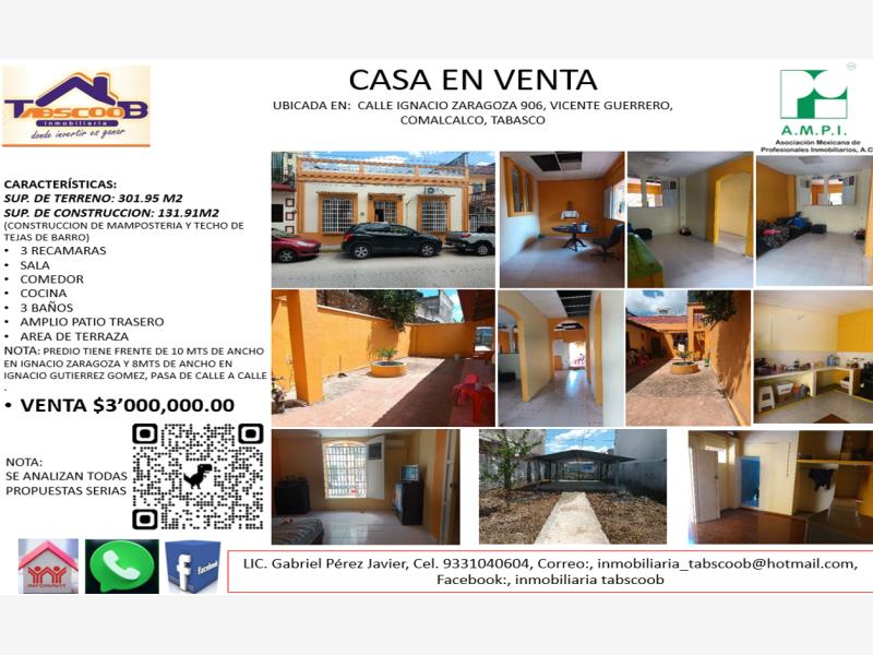 Casa en venta en Vicente Guerrero, Comalcalco — foto 1 de 12