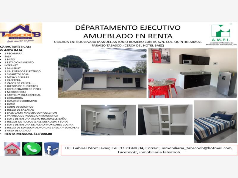 Departamento en renta en Quintin Arauz, Paraíso — foto 1 de 6