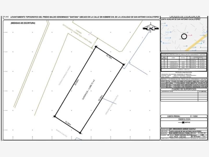 Terreno en venta en San Antonio Cacalotepec, San Andrés Cholula — foto 1 de 11