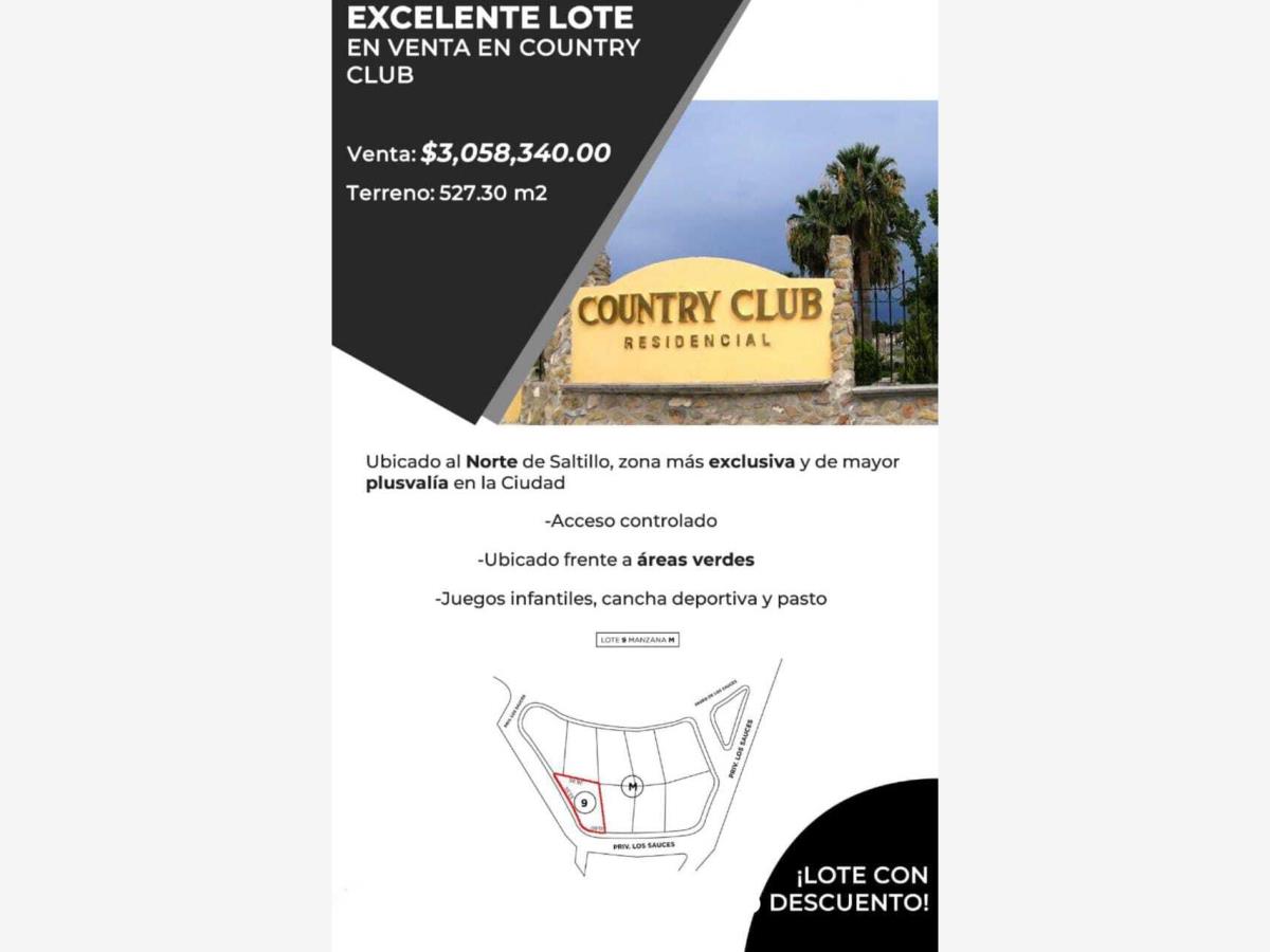 Terreno en venta en Country Club Residencial, Saltillo
