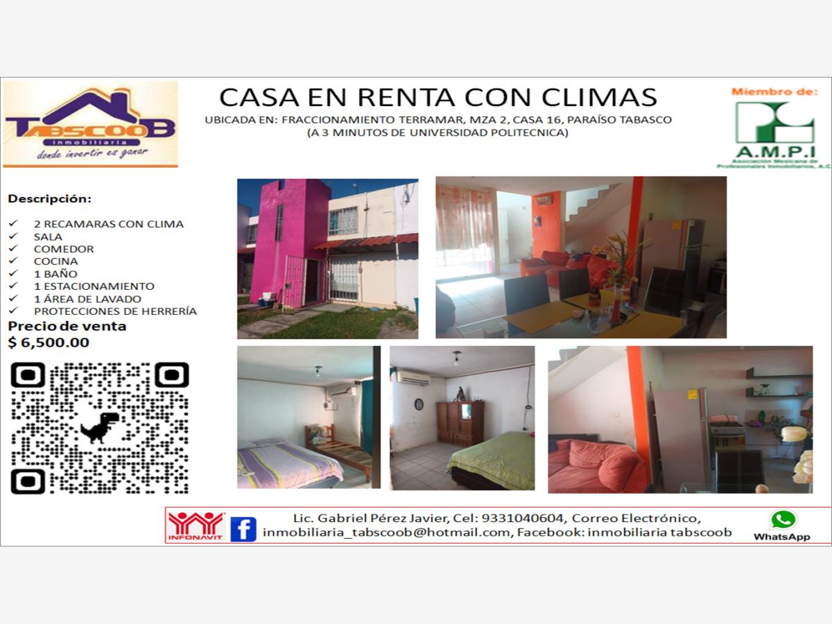 Casa en renta en Quintin Arauz, Paraíso — foto 1 de 5