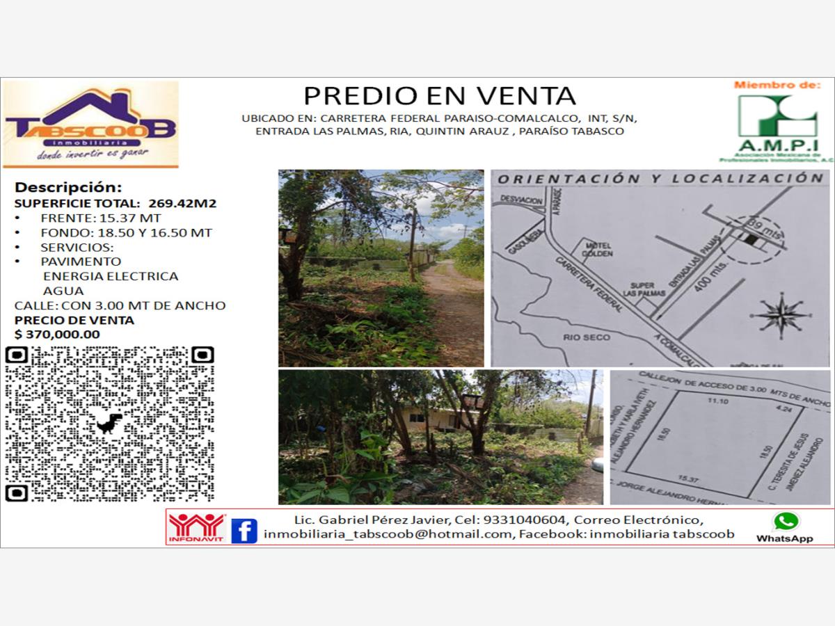 Terreno en venta en Quintin Arauz, Paraíso — foto 1 de 4