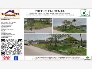 Terreno en renta en Paraiso Centro, Paraíso, Tabasco