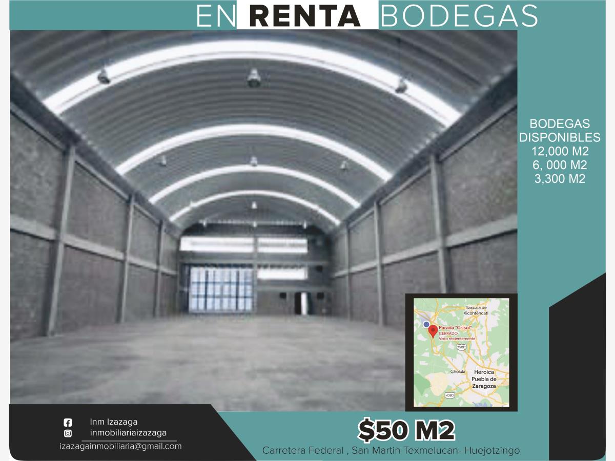 Bodega en renta en San Luis Coyotzingo, Huejotzingo