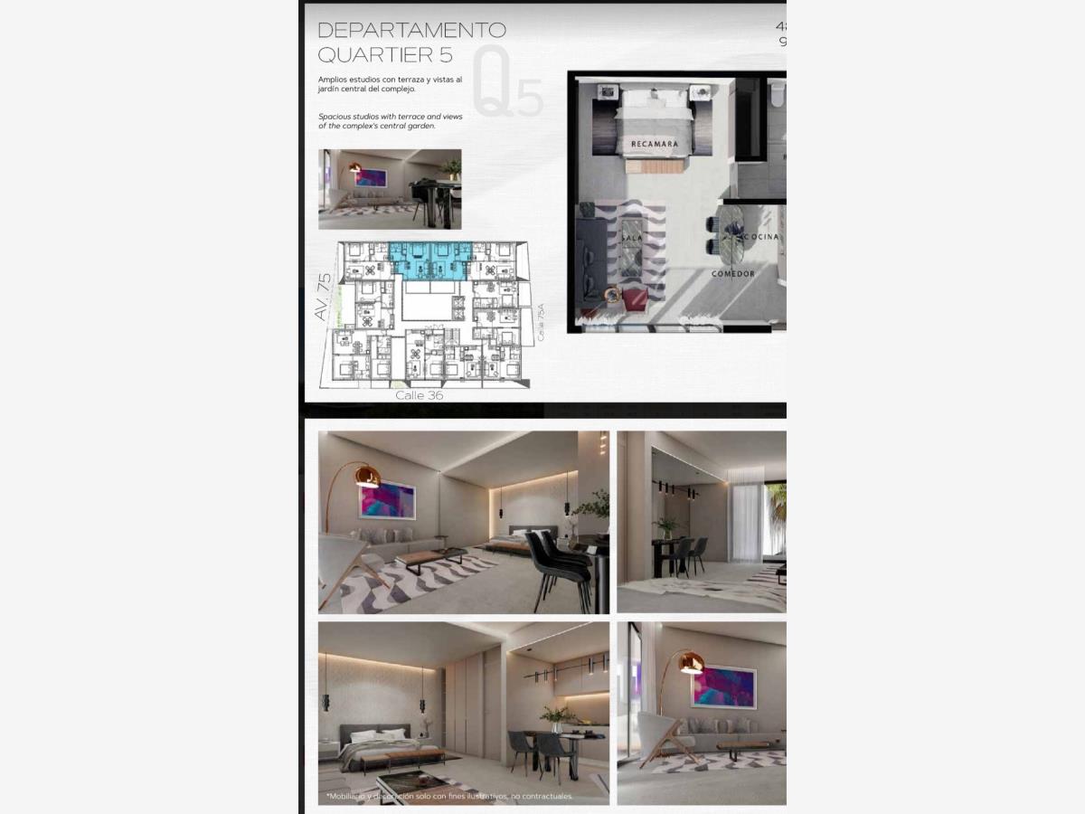 Departamento en venta en Playa del Carmen Centro, Solidaridad — foto 1 de 4