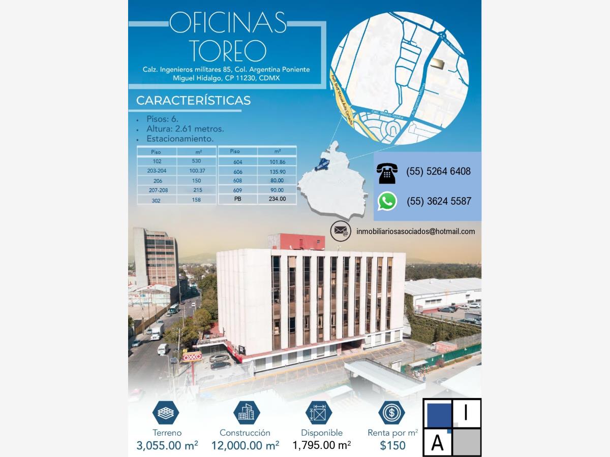 Oficina en renta en Argentina Poniente, Miguel Hidalgo