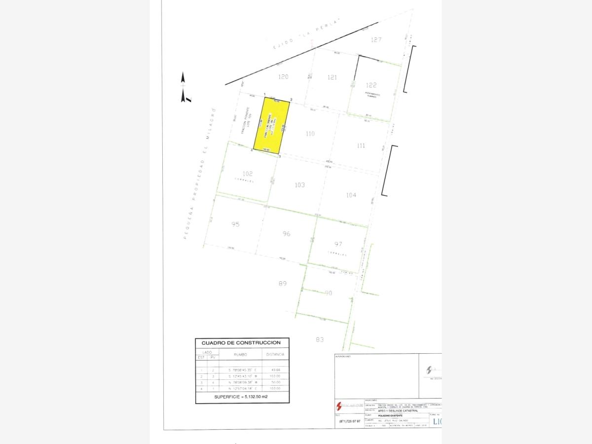 Terreno en Venta en Ex Hacienda la Perla, Torreón, Coahuila de Zaragoza