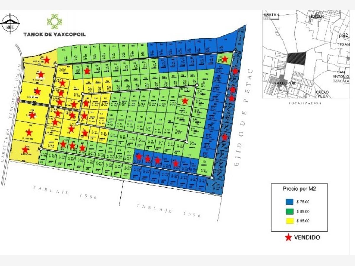 Terreno en venta en Yaxcopoil, Umán