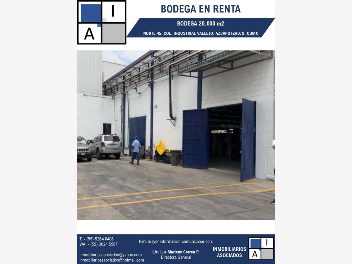 Bodega en renta en Industrial Vallejo, Azcapotzalco — foto 1 de 2