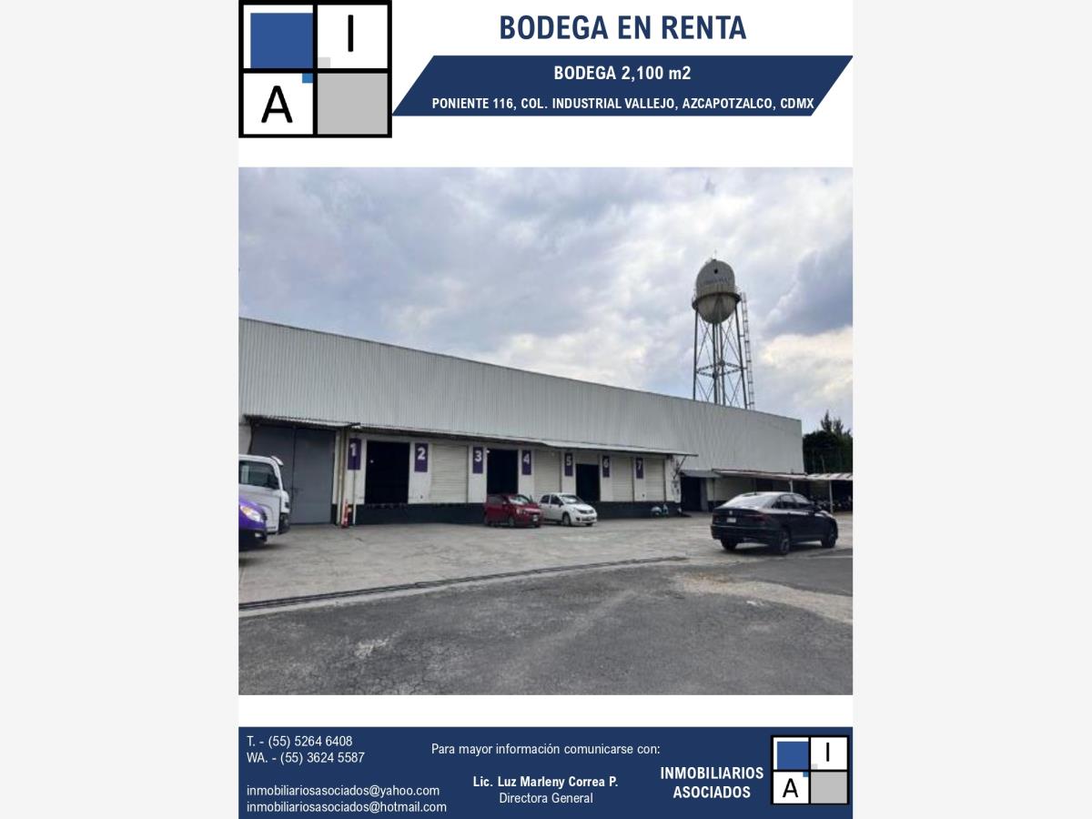 Bodega en renta en Industrial Vallejo, Azcapotzalco — foto 1 de 2