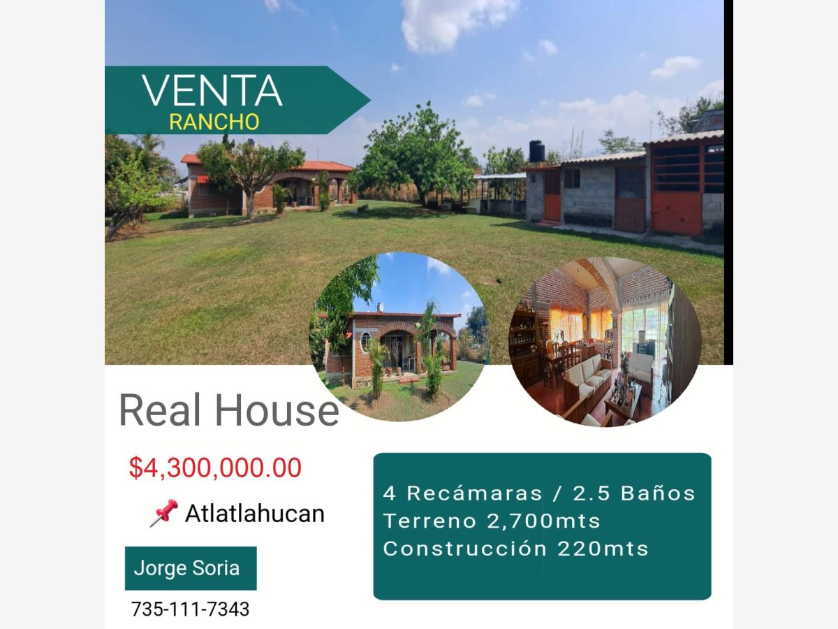 Finca-Rancho en venta en Atlatlahucan, Atlatlahucan — foto 1 de 26
