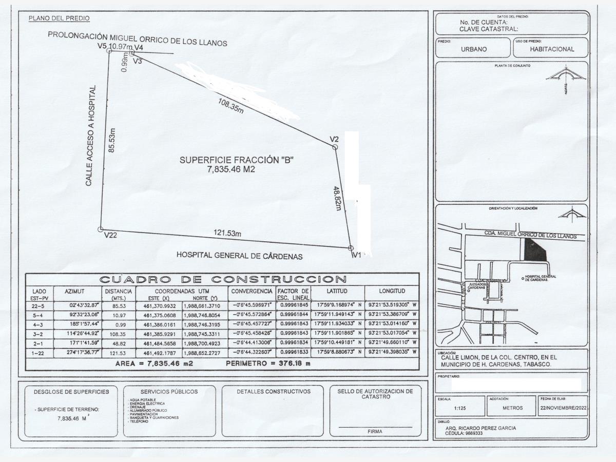 Terreno en venta en Carlos Pellicer Camara, Cárdenas