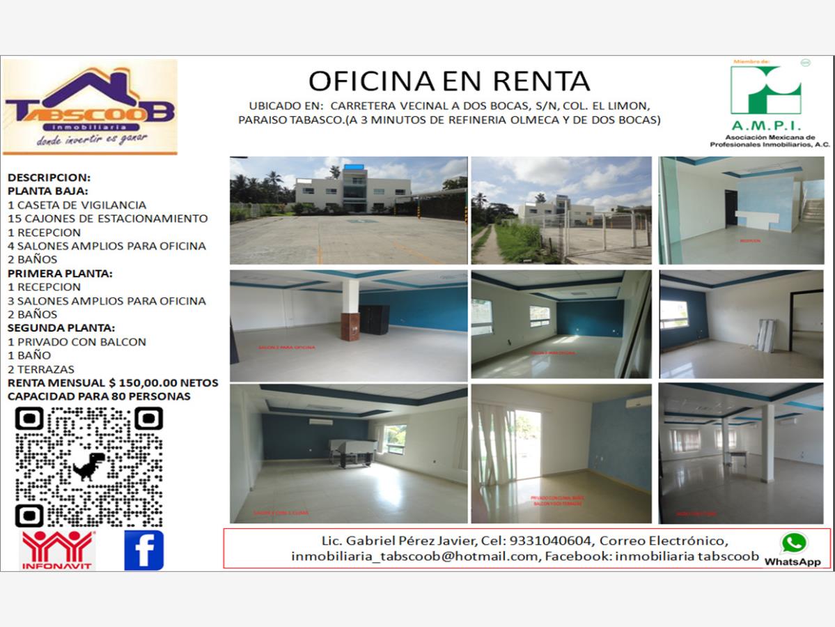 Oficina en renta en El Limon, Paraíso — foto 1 de 15