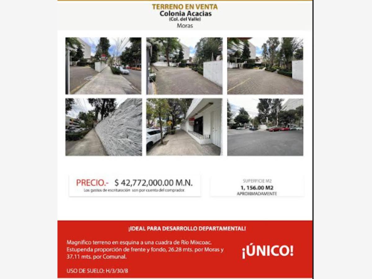 Terreno en venta en Del Valle Sur, Benito Juárez