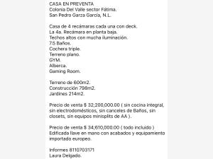 Casa en venta en Del Valle, San Pedro Garza García — foto 3 de 4