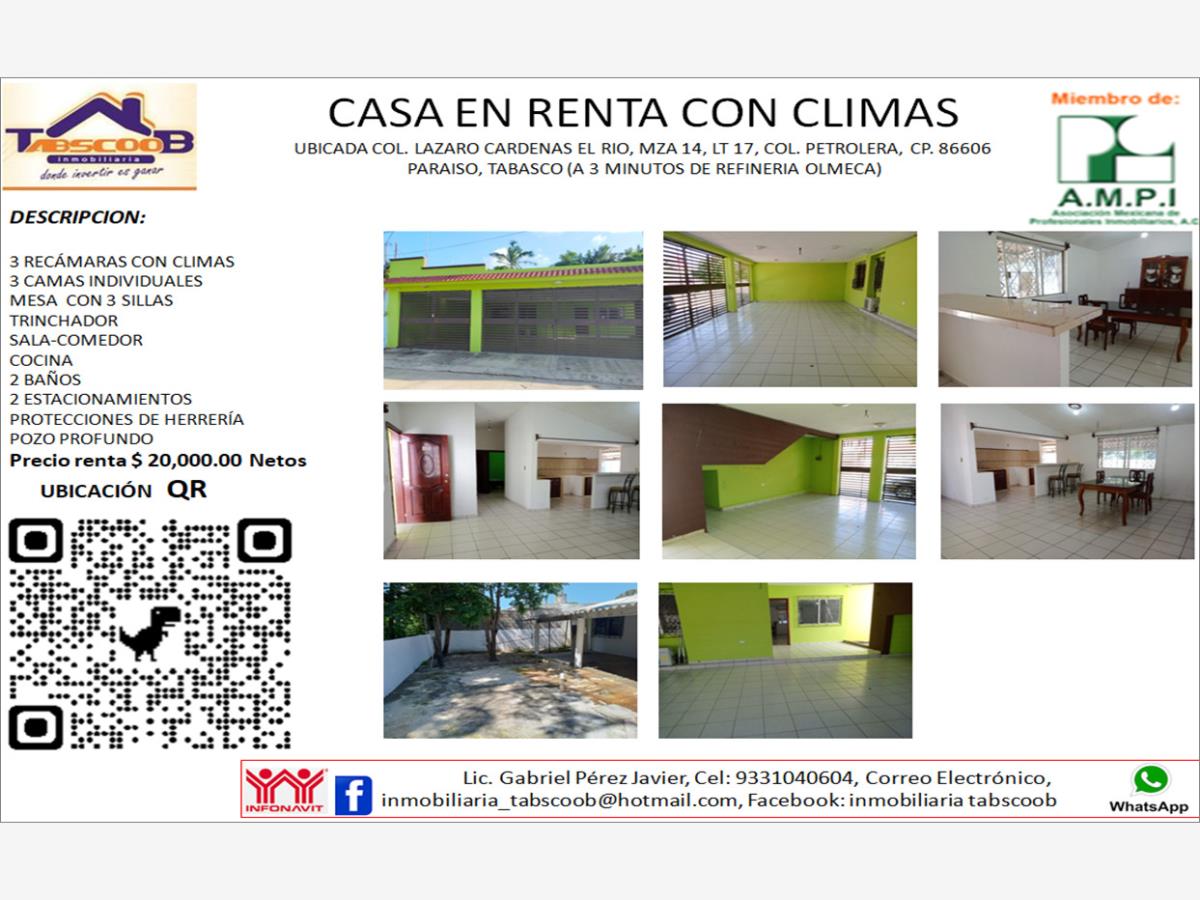 Casa en renta en Lazaro Cardenas, Paraíso — foto 1 de 9