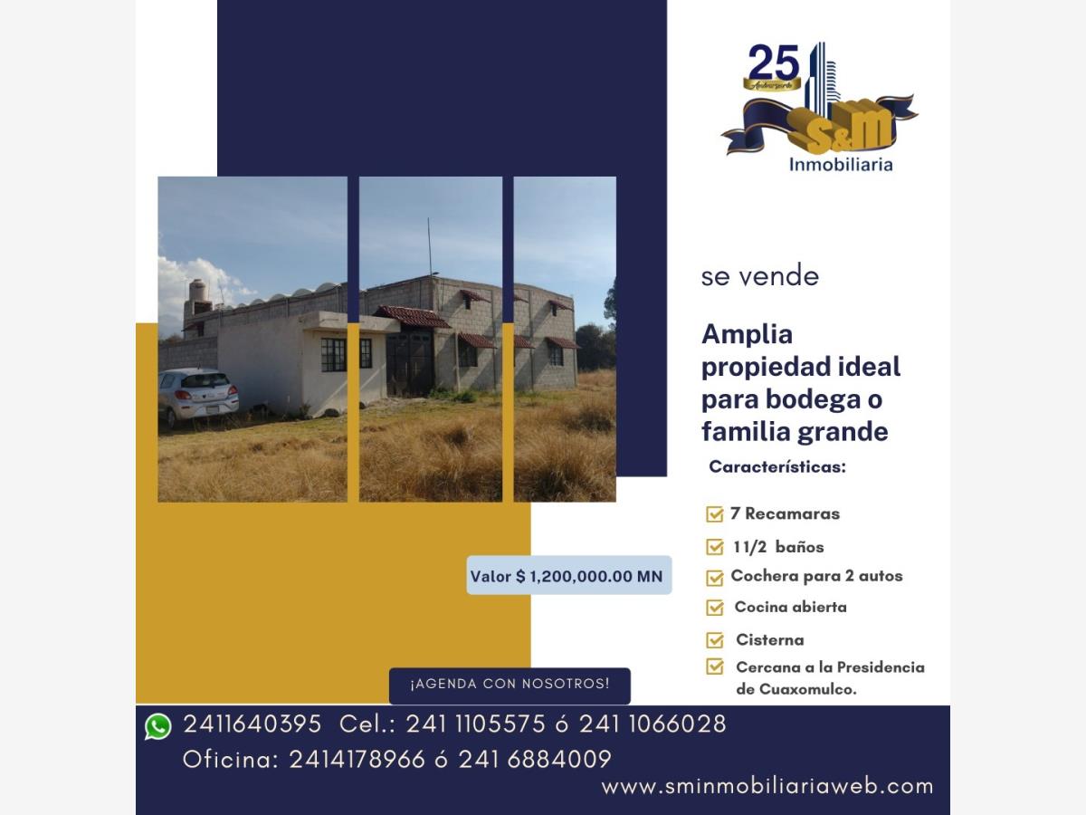 Casa en venta en Centro, Cuaxomulco — foto 1 de 9