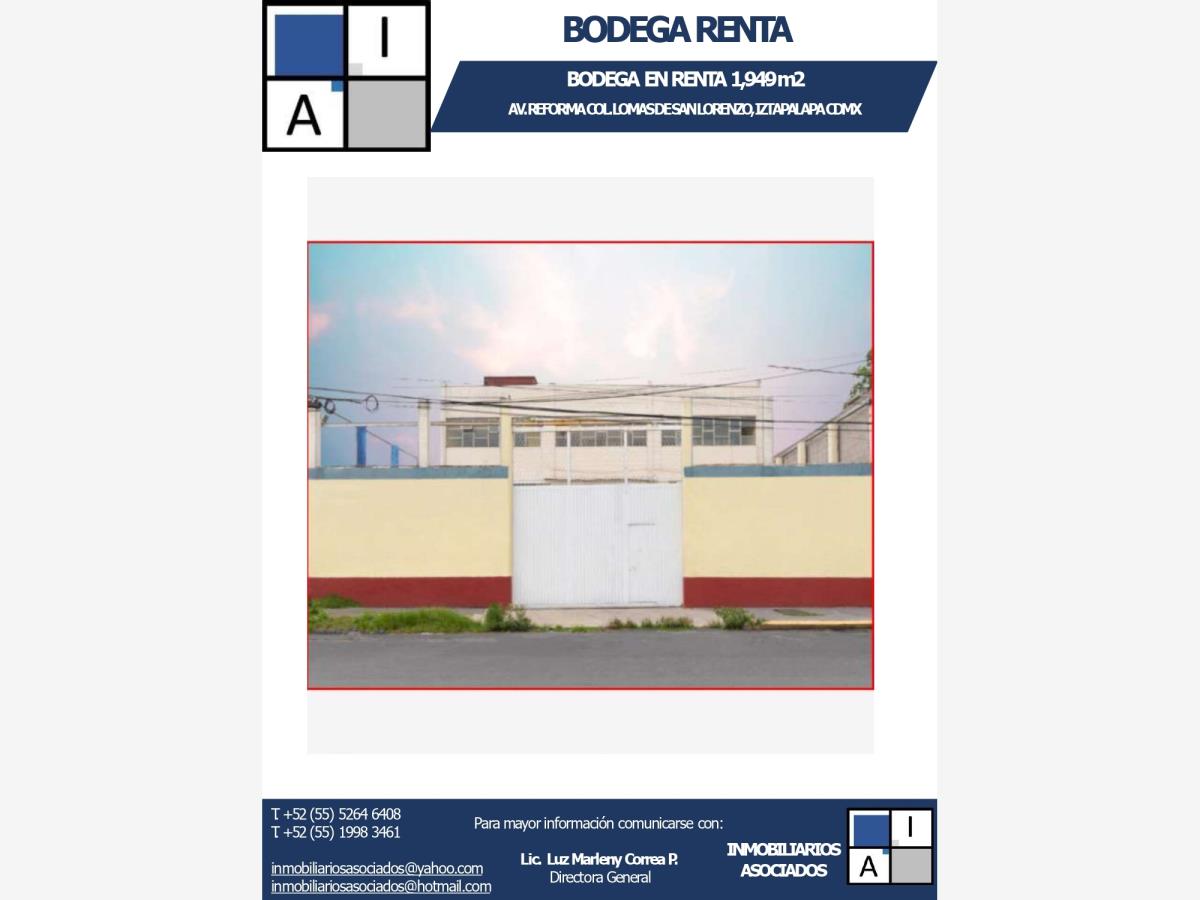 Bodega en renta en Lomas de San Lorenzo, Iztapalapa — foto 1 de 2