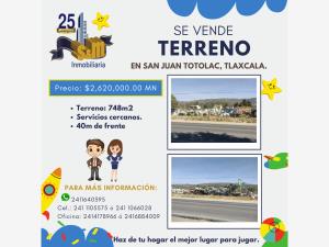Terreno en venta en San Juan Totolac, Totolac, Tlaxcala