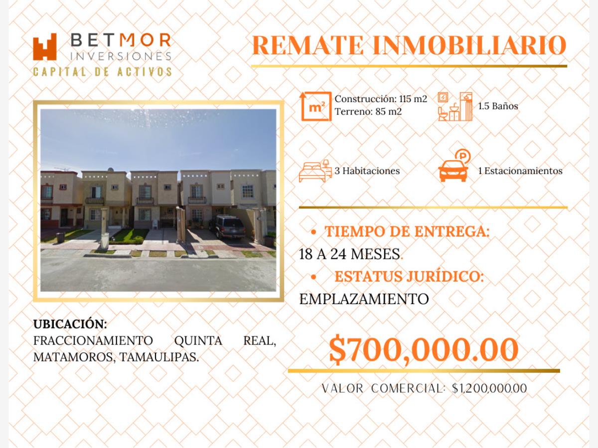 Casa en venta en Quinta Real, Matamoros — foto 1 de 12