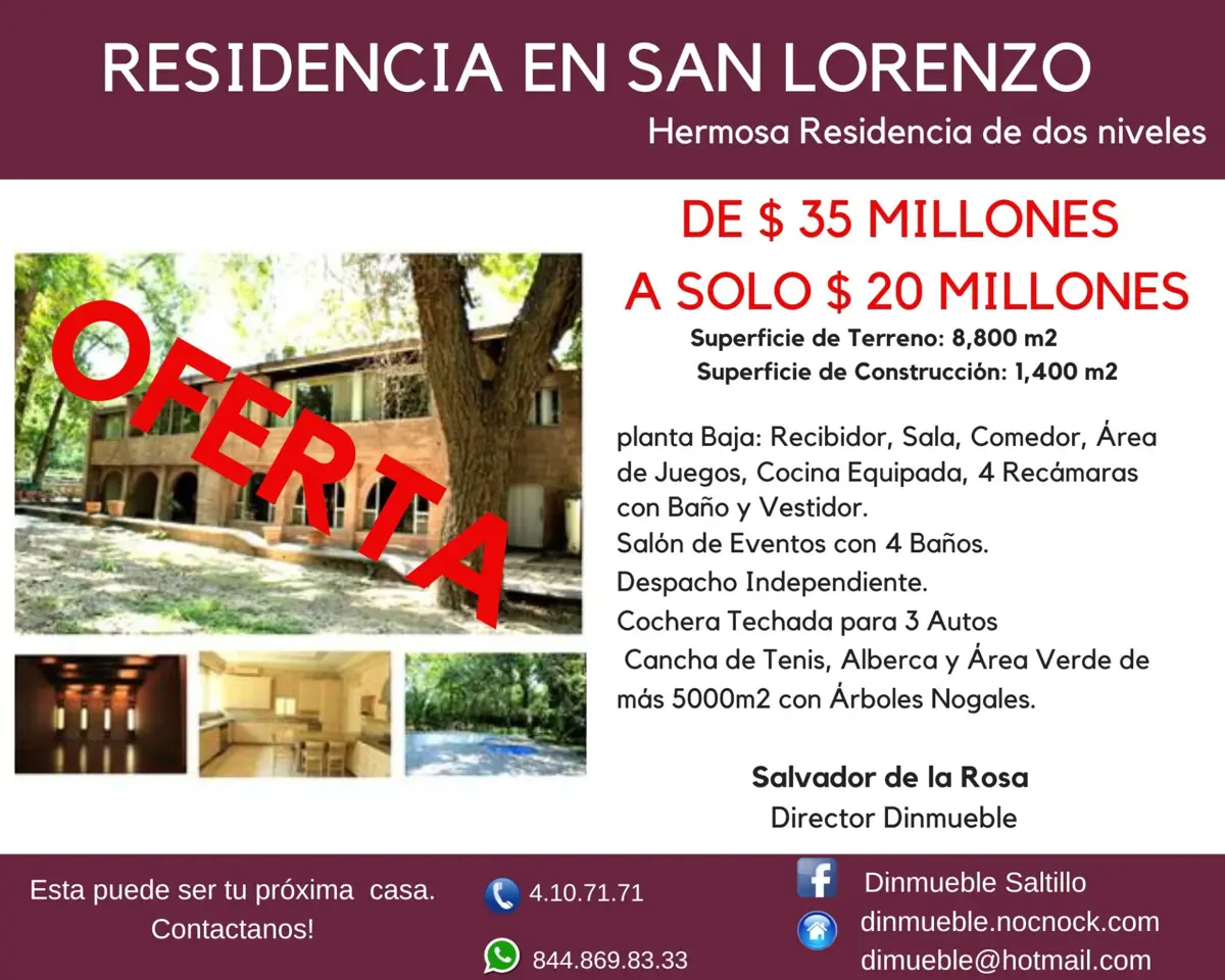 Casa en venta en San Lorenzo, Saltillo