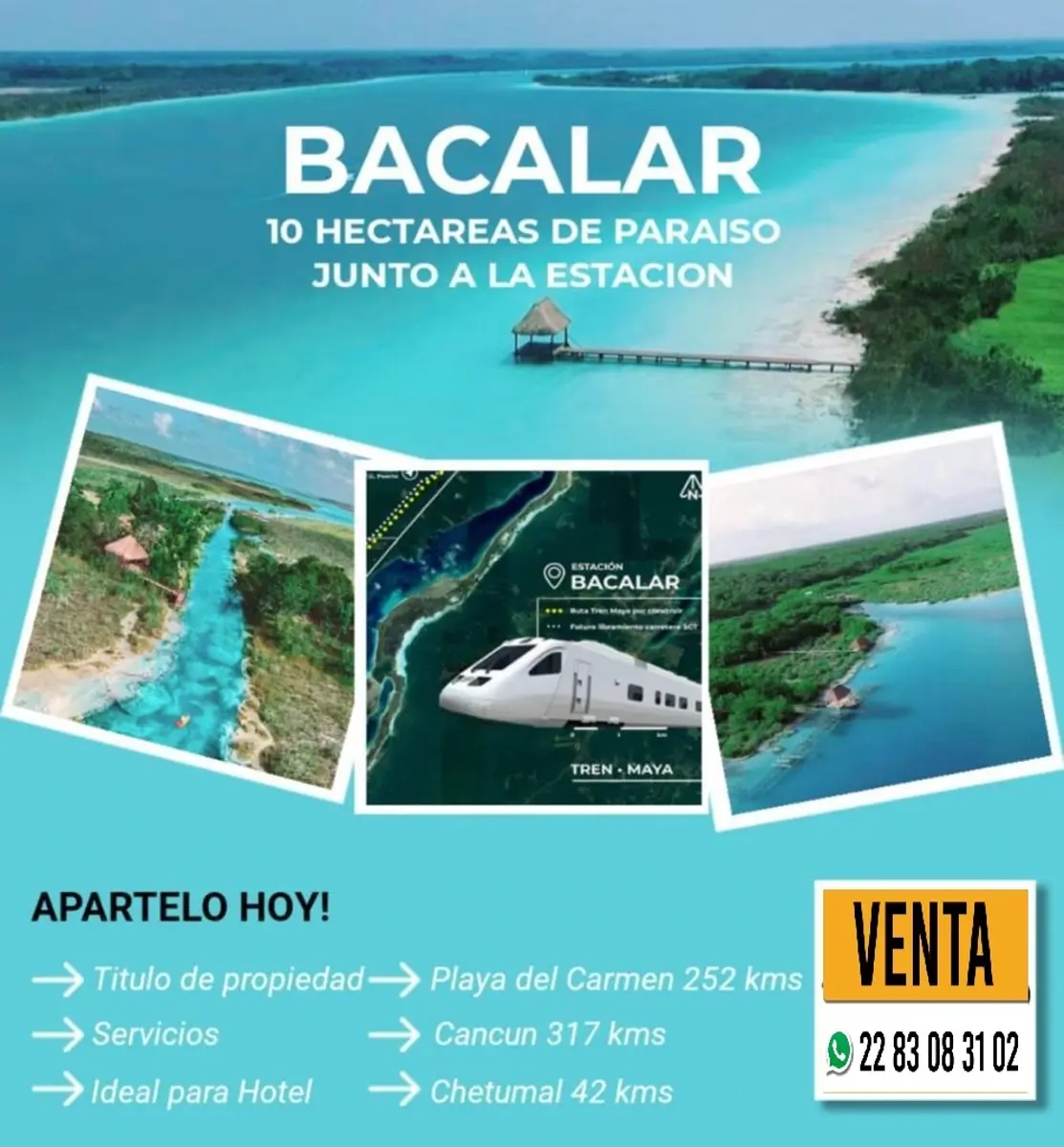 Terreno en venta en Bacalar Centro, Bacalar