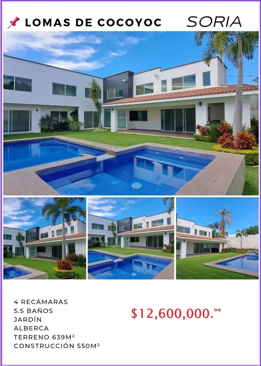 Casa en venta en Lomas de Cocoyoc, Atlatlahucan — foto 1 de 56