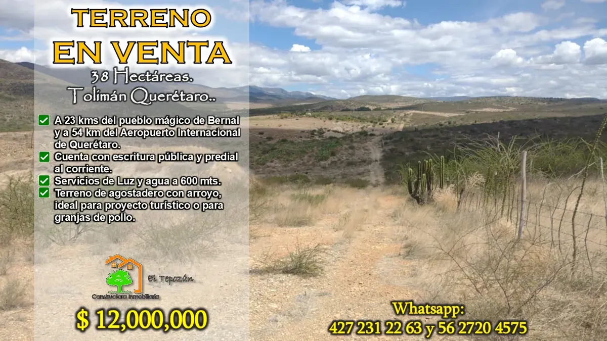 Terreno en venta en San Pablo Tolimán, Tolimán — foto 1 de 7