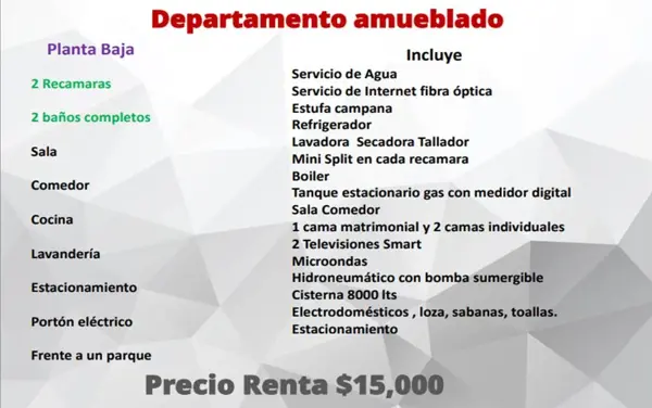 Departamento en renta en Los Pinos, Saltillo — foto 3 de 9