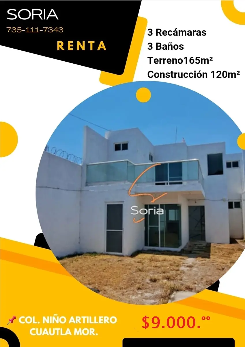 Casa en renta en Niño Artillero, Cuautla — foto 1 de 32