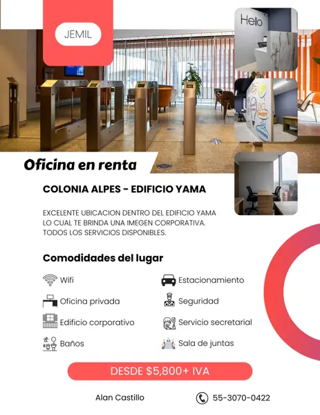 Oficina en Los Alpes, Álvaro Obregón, Ciudad de México