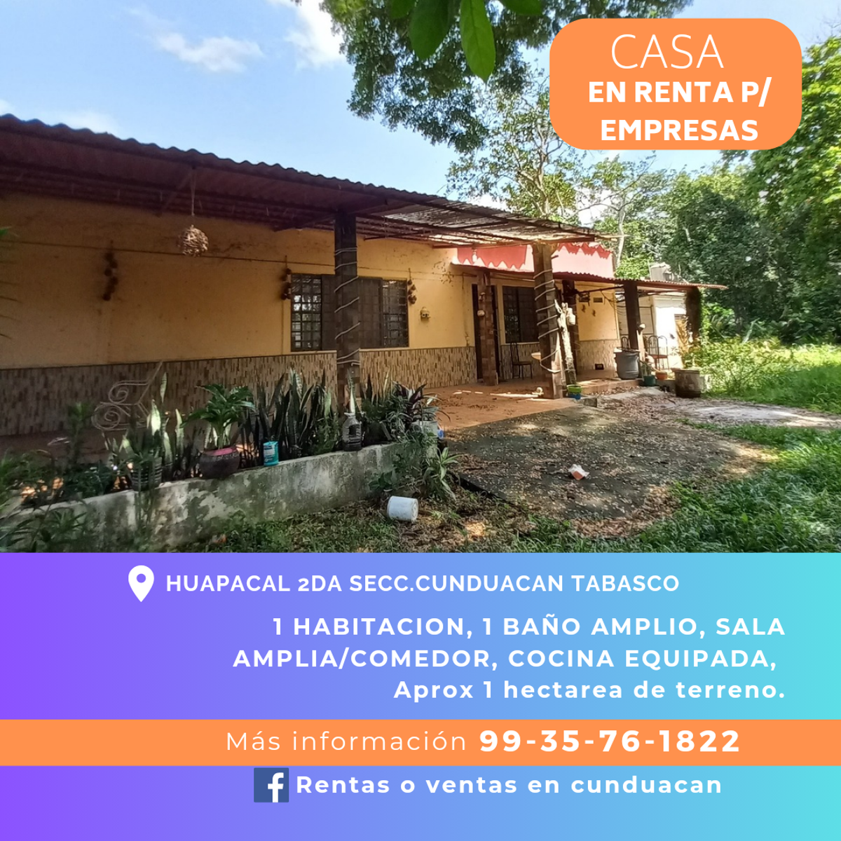 Casa en renta en Huapacal 1a Secc, Cunduacán — foto 1 de 9