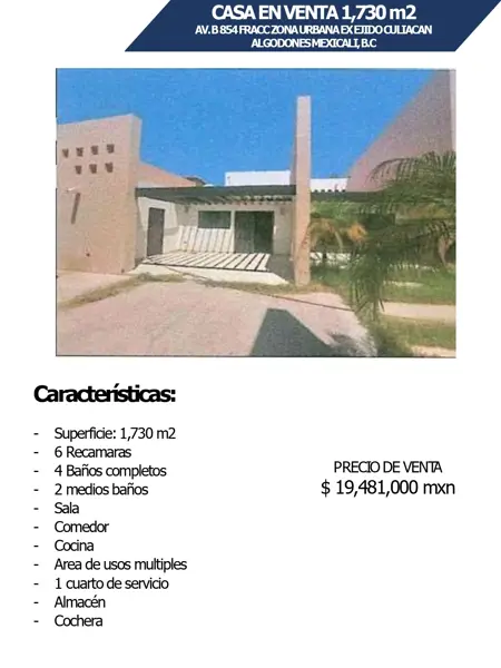 Casa en venta en Vicente Guerrero (Algodones), Mexicali — foto 2 de 3
