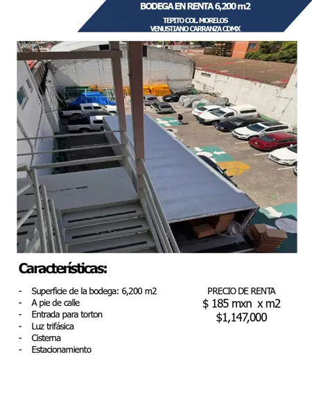 Bodega en renta en Morelos, Venustiano Carranza — foto 2 de 8
