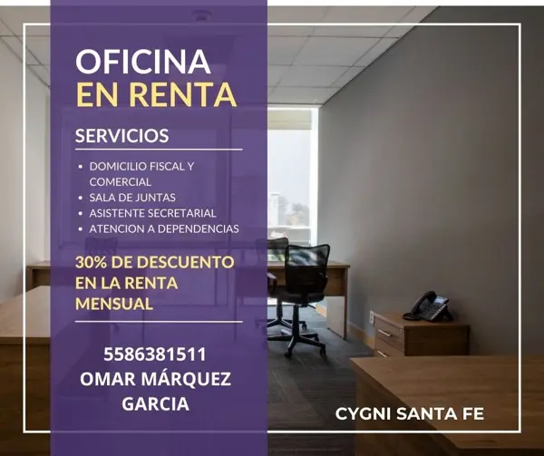 Oficina en El Piru Santa Fe, Álvaro Obregón, Ciudad de México