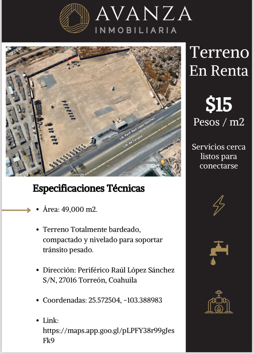 Terreno en Renta en Plan de San Luis, Torreón, Coahuila de Zaragoza