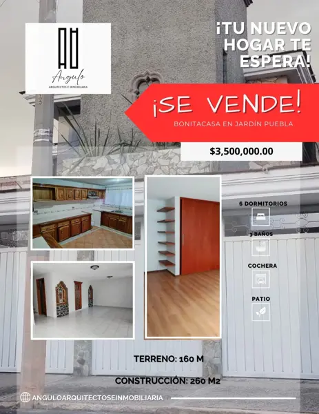 Casa en Jardín, Puebla, Puebla