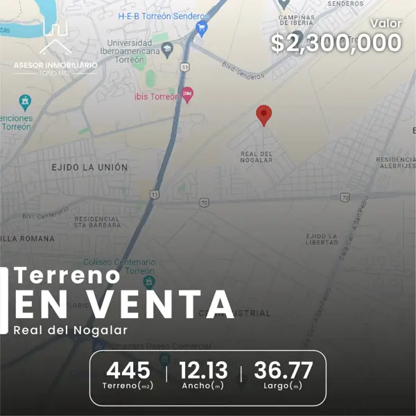 Terreno en venta en Real del Nogalar, Torreón — foto 2 de 3