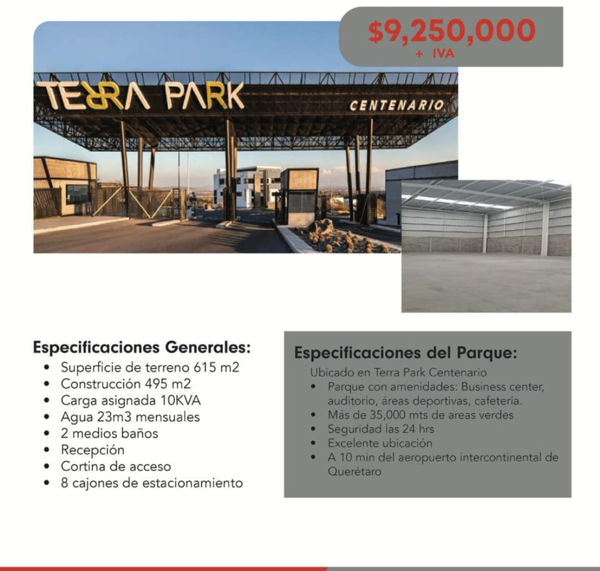 Nave en venta en Terra Park Centenario, El Marqués, Querétaro