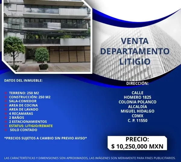 Departamento en Polanco I Sección, Miguel Hidalgo, Ciudad de México