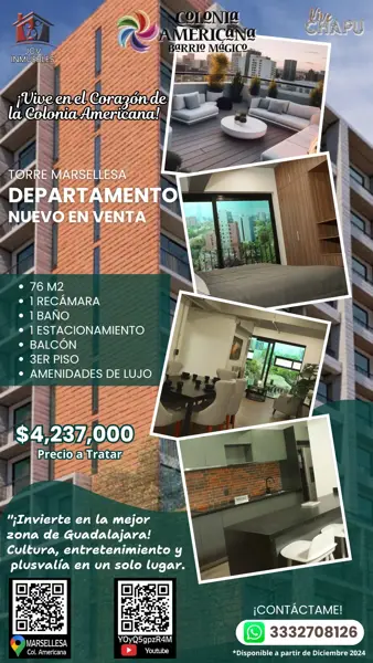Departamento en Americana, Guadalajara, Jalisco