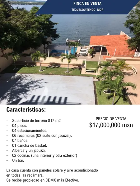 Finca-Rancho en venta en Tequesquitengo, Jojutla — foto 2 de 6